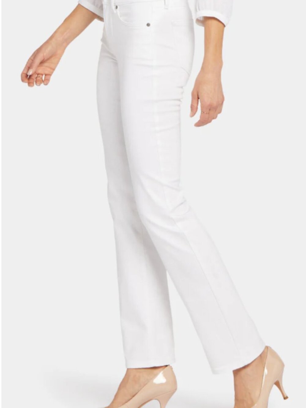 NYDJ Marilyn Straight Mini Boot White High Rise Jeans Size 10 - Picture 2 of 9